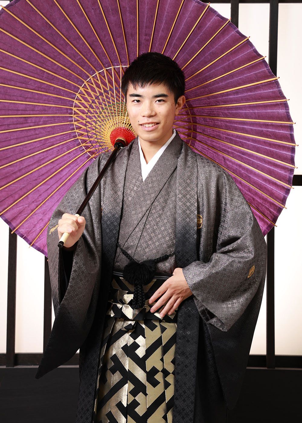 MH-017 グレー/黒 七宝ぼかし